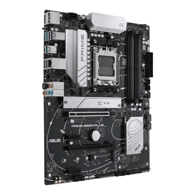  ASUS PRIME B650-PLUS ATX Motherboard, AM5 Socket, AMD B650 Chipset, 4 x 2-Channel DDR5 128GB Max, Realtek 2.5Gb Ethernet, USB 3.2/2.0, 4x SATA, 2x M.2, 1x PCIe 4.0 x16, 1x HDMI/DP | 90MB1BS0-M0EAY0