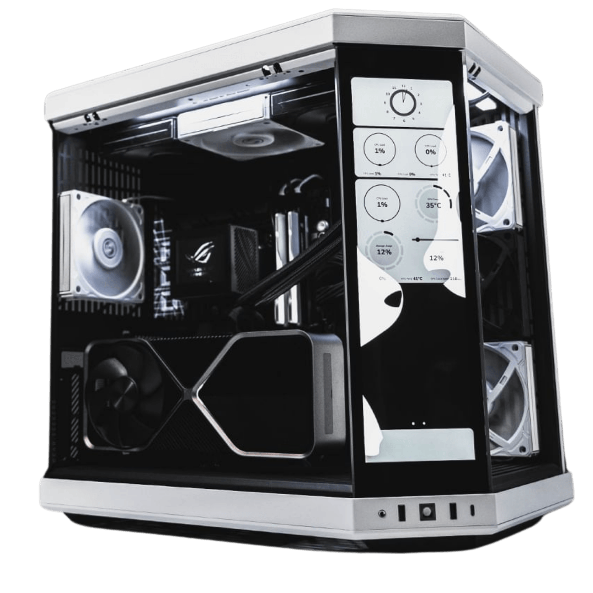 Hyte Y70 touch infinite Gaming PC, AMD Ryzen 7 7800X3D, 4060 Ti AERO OC 16GB, 32GB (2x16GB) DDR5 6400MTs, 1TB PCIe 4.0 NVMe, 850W, RGB AIO Cooler image