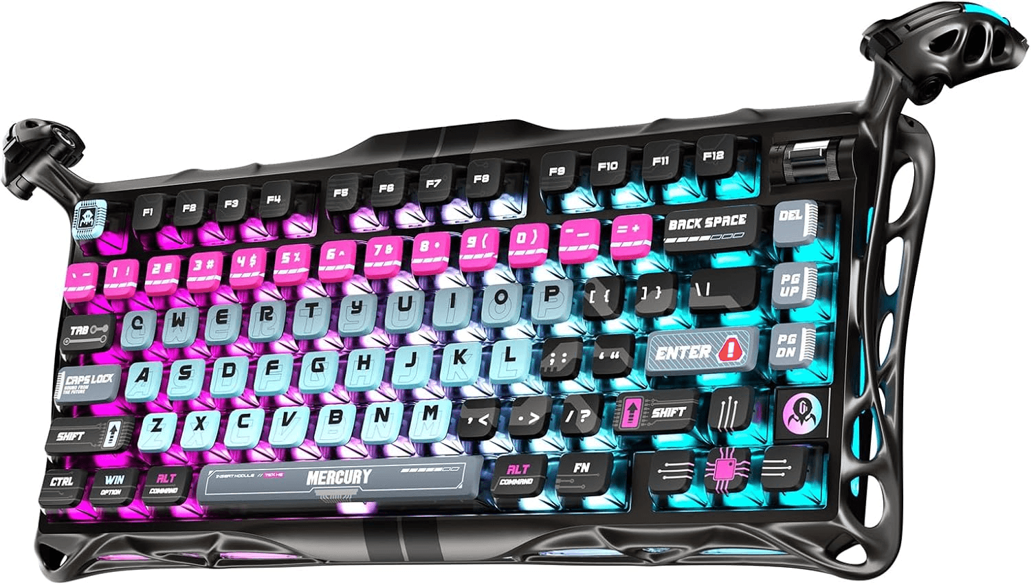 GravaStar Mercury V75 Pro Gaming Keyboard, Special Edition, 75% Layout, Jade Gaming Switch, 8kHz Polling Rate, Semi-Aluminum Construction, Dynamic Rapid Trigger, Cyber Punk | GS V75 PRO_RM_EGRY image