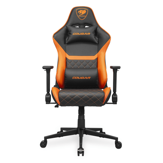 Cougar Armor One V2 Gaming Chair, PVC Leather, 4D Folding Armrests, Hidden securing strap for the lumbar pillow, 120 kg Weight Support | 3MA2FORB.0001 image