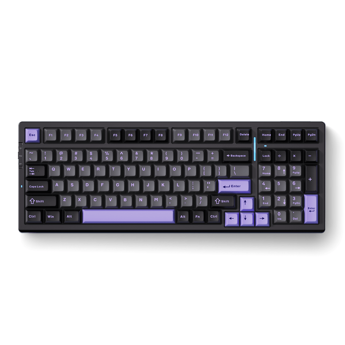 MCHOSE G98 Pro Wireless Tri-Mode Custom Mechanical Gaming Keyboard, 2.4GHz | BT | Wired, Flame Orange Switch, Black Purple | MC-G98S-3 image