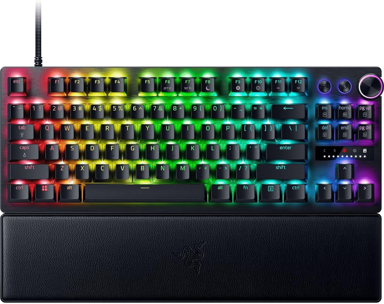 Razer Huntsman V3 Pro Tenkeyless Analog Optical Esports Gaming Keyboard With Wrist Rest, Razer™ Analog Optical Switch Gen-2, 1000 Hz Polling Rate, Dual-step Actuation, Rapid Trigger Mode | RZ03-05520100-R3M1 image