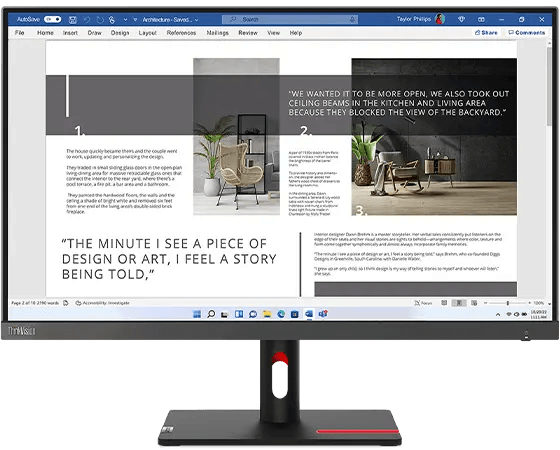 Lenovo ThinkVision S27i-30 27 inch Monitor, 1920 x 1080 FHD IPS Panel, 4ms (Extreme Mode), 100 Hz, 99% sRGB, HDMI, VGA | 63DFKAT4WW image