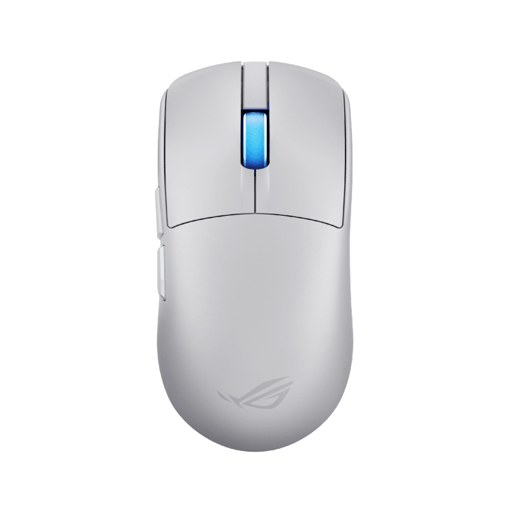 ASUS ROG Harpe II Ace Ultralight 48-gram White Gaming Mouse, Tri-mode (2.4 GHz, Bluetooth and wired USB), 42,000 DPI, ROG AimPoint Pro Optical Sensor, ROG Optical Micro Switches, 8,000Hz | 90MP0490-BMUA10 image