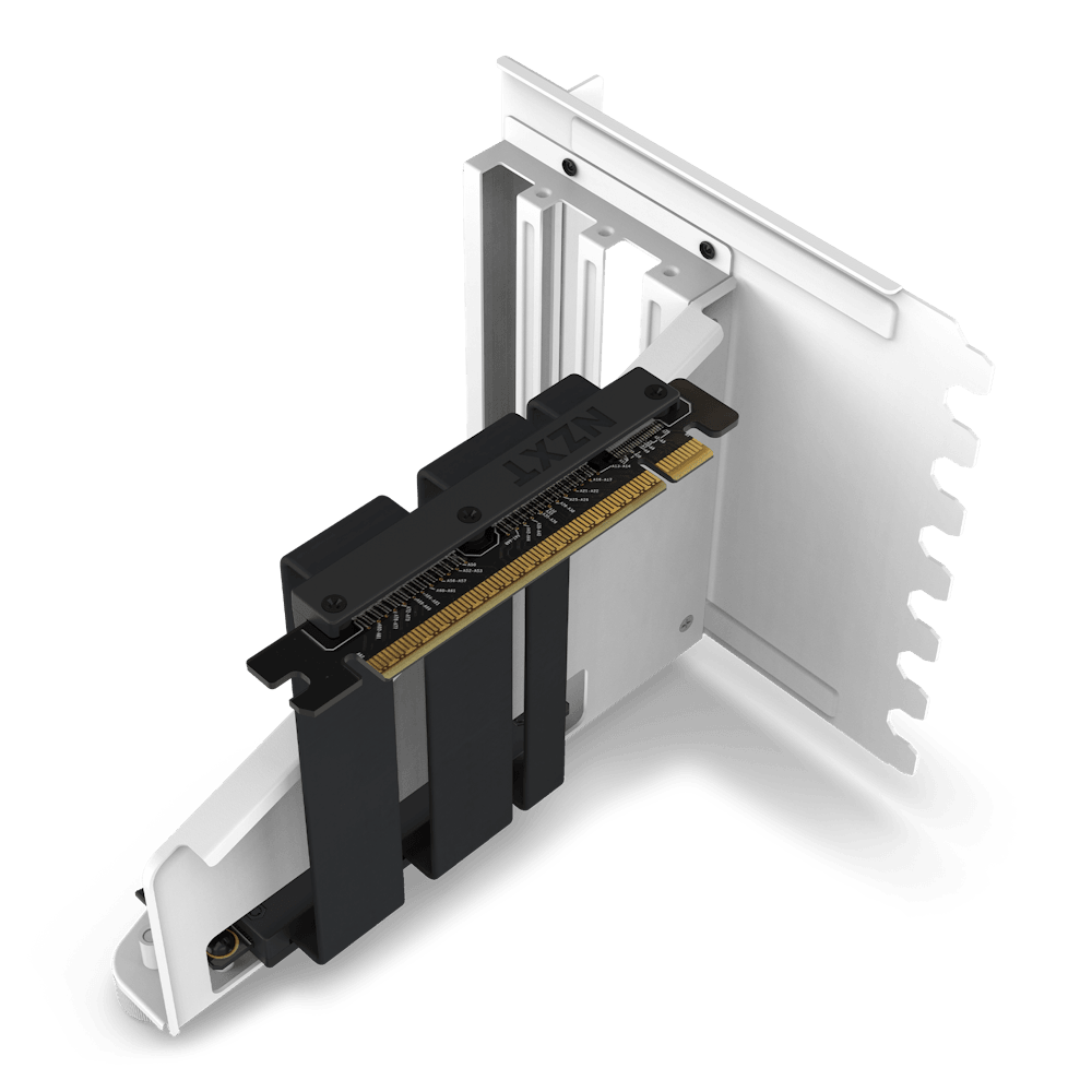 NZXT Vertical GPU Mounting Kit, 175 mm PCIe 4.0x16 Riser Cable, GPU Holder, Sturdy Steel Bracket, Fits perfectly with NZXT H5, H7 and H9 Series, White | AB-RH175-W1 image