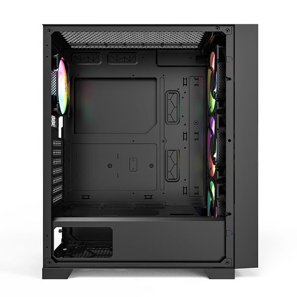 Montech AIR 1000 Premium Case, With Two Different Styled Toolless Quick Release Front Panels, All-Around Anti-Dust Design, 4x ARGB Fans Pre-installed, Easy Swivel Glass Side Panel, Ample upgrade space for High-end GPU and Motherboard | AIR 1000 Premium image