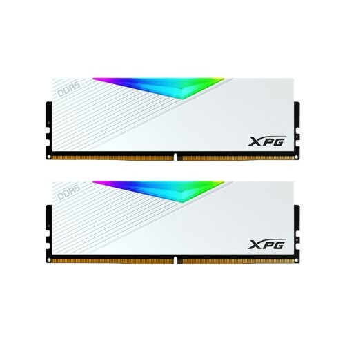 ADATA Adata XPG Lancer RGB 32GB (2x16GB) DDR5 Memory, 5200MHz Tested Speed, CL38 Latency, Dual Channel Kit, PC5-41600, 1.25 V, Intel XMP 3.0, Integ Heatsink, Unbuffered, ECC, White | AX5U5200C3816G-DCLARWH - product view 1 of 3