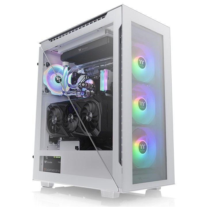 Thermaltake Thermaltake Divider 500 TG Snow ARGB Mid Tower Chassis, Front 3x 120 x 120 x 25 mm ARGB fan, Rear 1x 120 x 120 x 25 mm fan, 3mm Tempered Glass x 4, 7 x Drive Bays, | CA-1T4-00M6WN-01 - product view 1 of 4