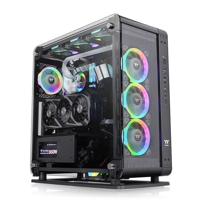 Thermaltake Core P6 Tempered Glass Mid Tower Chassis, Transformable CEB Mid Tower Case, 4mm Tempered Glass x 3, Up to ATX Motherboards, 7 Rotatable Expansion Slots, 8 x 2.5??? Drive Bays (4x3.5???), (H X W X D) 565 x 255 x 530mm | CA-1V2-00M1WN-00 - product view 1 of 6