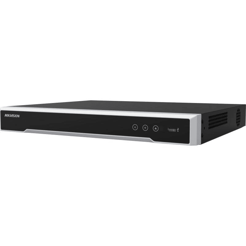 Hikvision DS-7608NI-M2/8P 8-ch 1U 8 PoE 8K NVR, Up to 8-ch IP Camera Inputs & 8-ch@8 MP Decoding, 128 Mbps Bandwidth, H.265+, 2 SATA, RJ-45 Ethernet, HDMI /VGA, USB 2.0 / USB 3.0, Black, Full POE NVR | DS-7608NI-M2/8P   image