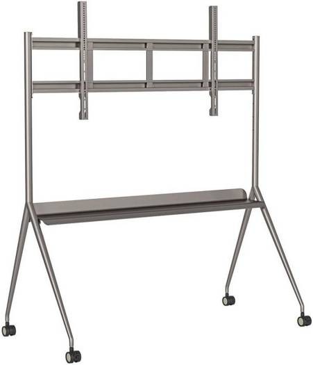 HIKVISION  Hikvision DS-D5ABKY2-S Mobile Monitor Stand for Interactive Screen, High Quality Cold Rolled Steel Construction, Compatible Up to 55/65/75" Screens, Max Load 85kg, Silver-Gray | DS-D5ABKY2-S - product view 1 of 2