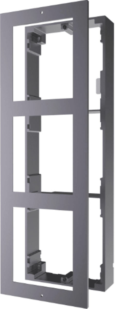 Hikvision DS-KD-ACW3 Accessory Package, 2nd Video Intercom Brackets, 3 Surface mounting module brackets of modular door station includes 3 module frame , 3 module front panel, 1 button cover and some other necessary accessories, Aviation aluminum image
