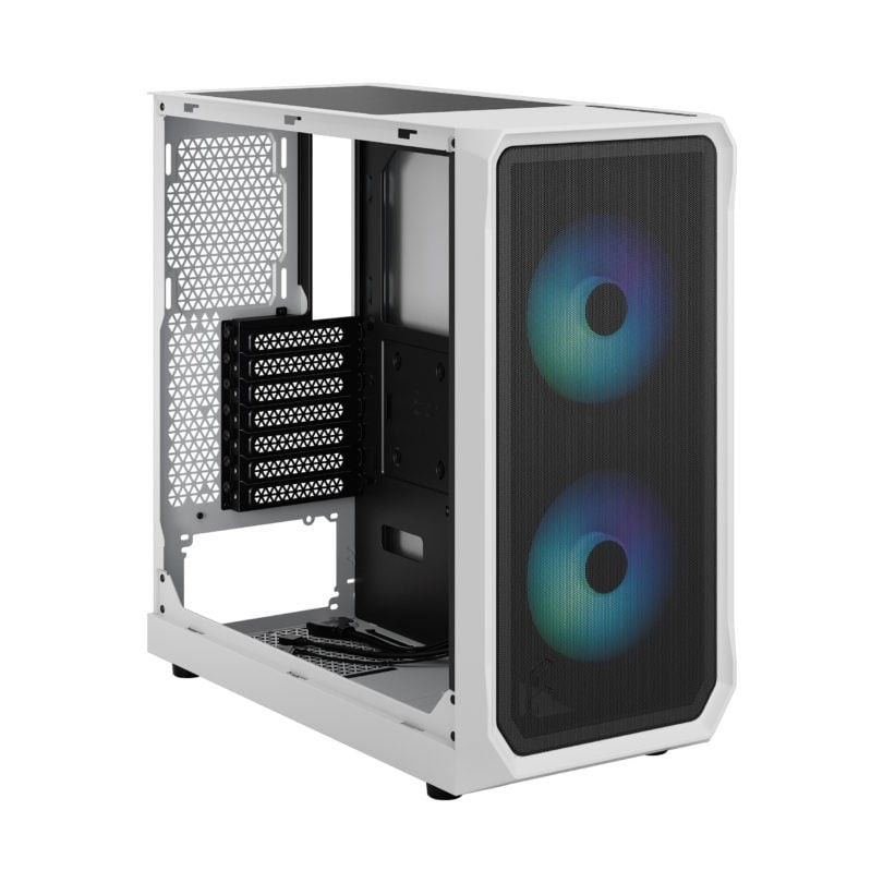 Fractal Design Fractal Design Focus 2 RGB TG Clear Tint ATX PC Case, Temp Glass Side Panel, Mesh Design Front, High Airflow, Up to 6x120mm Fan &amp; Up to 360mm Radiator, Smart Config, 2xUSB 3.0, White | FD-C-FOC2A-04 - product view 1 of 10