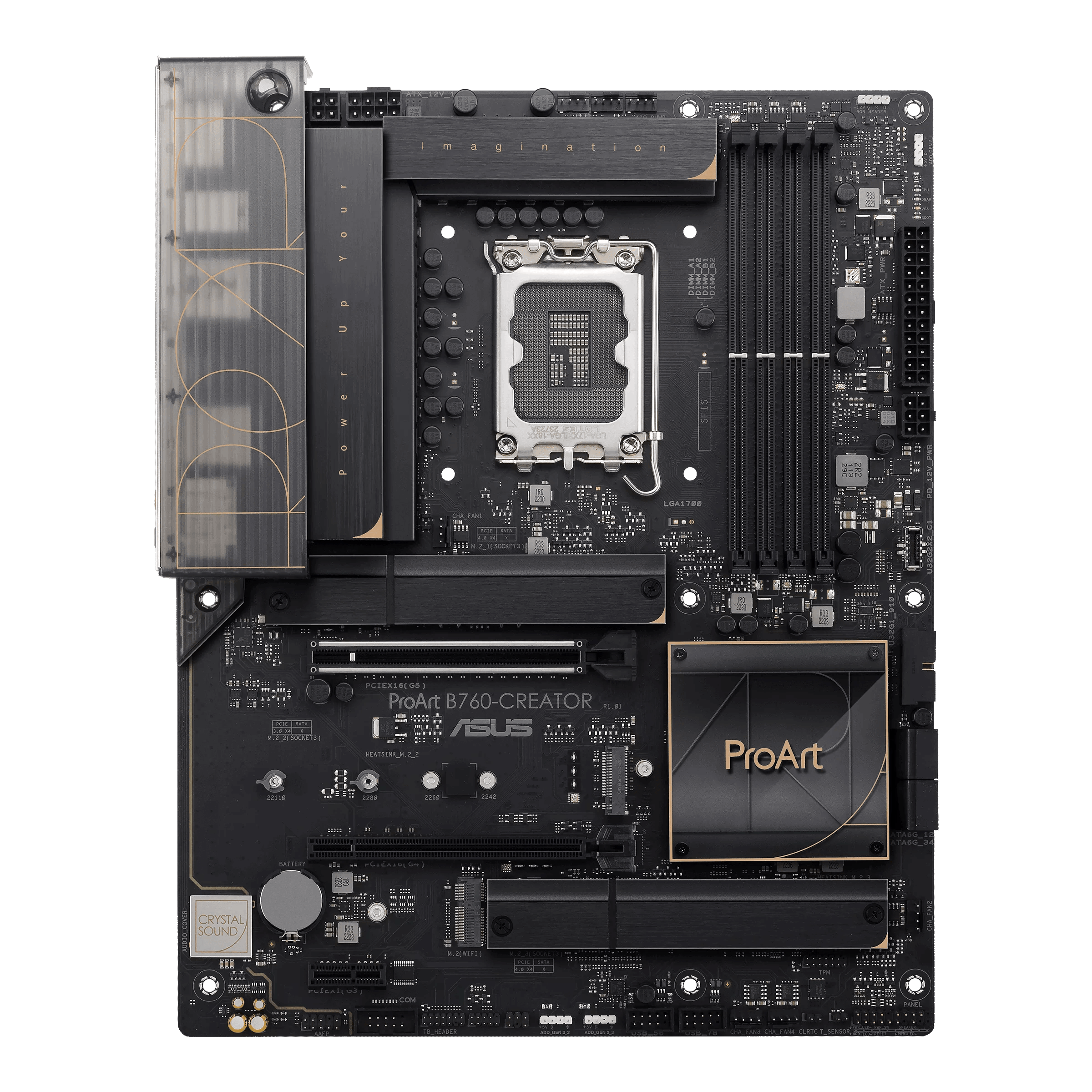 Asus ProArt B760-CREATOR DDR5 Motherboard, LGA1700 Socket, Intel B760 Chipset, M.2 Heatsink, PCIe 5.0, Thunderbolt 4 Header, 2.5G + 1G LAN, Max Memory 128GB 4xDIMM | 90MB1F20-M1EAY0 image