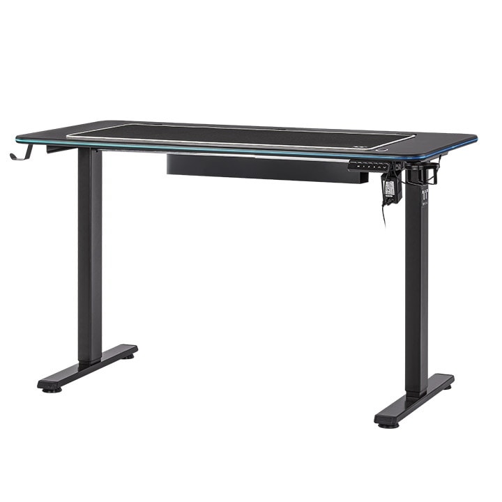 Thermaltake GT120 RGB Height Adjustable Office & Gaming Desk, High-quality Mouse Pad, Anti-collision Safety Sensor, Cup Holder, Headset Hanger, Cable Management System  | GGD-GTM-BKEIRX-01 image