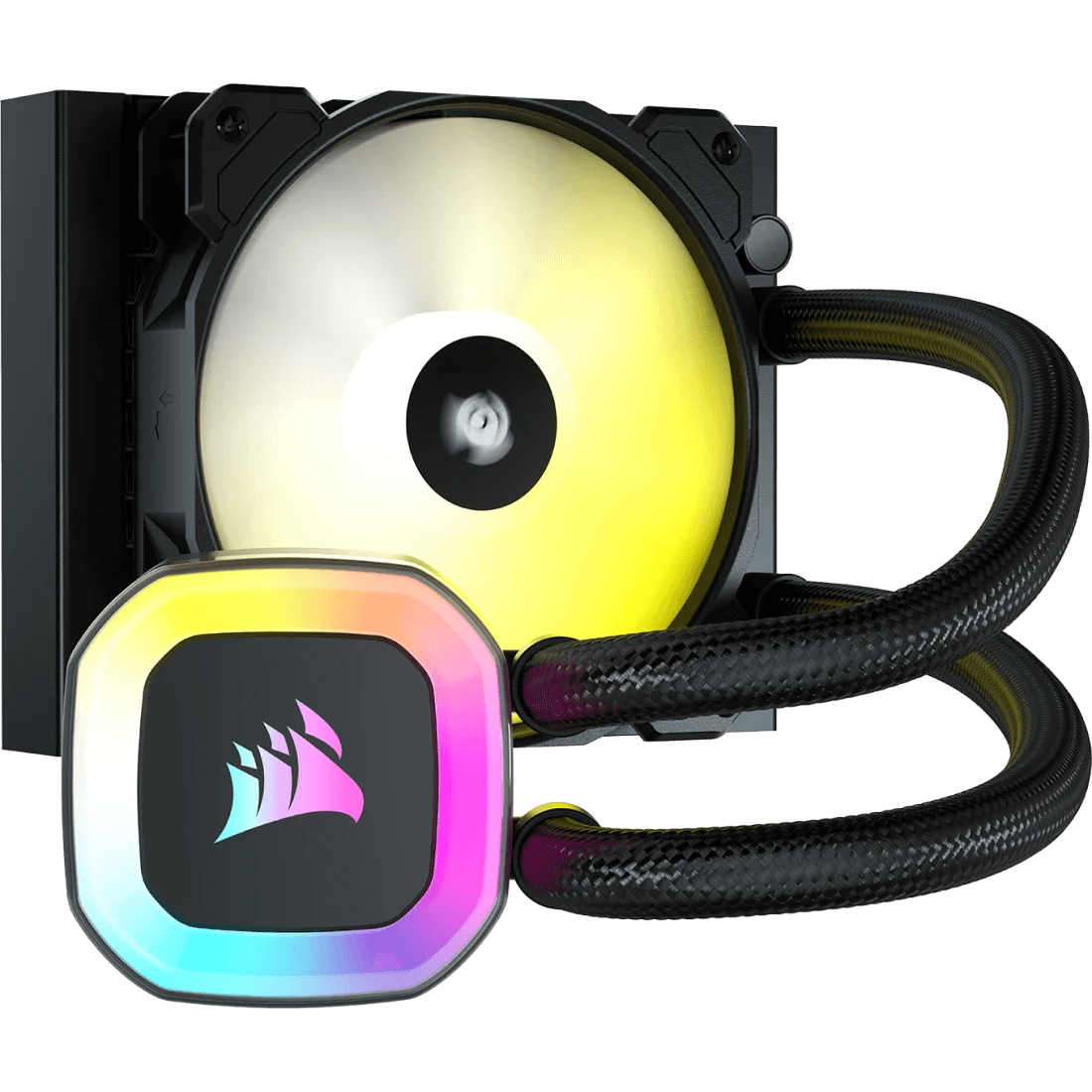 Corsair H55 RGB 120mm all-in-one Liquid CPU Cooler, SP120 RGB ELITE Series, Intel 1700, AM5, AMD AM4, Black | CW-9060052-WW image