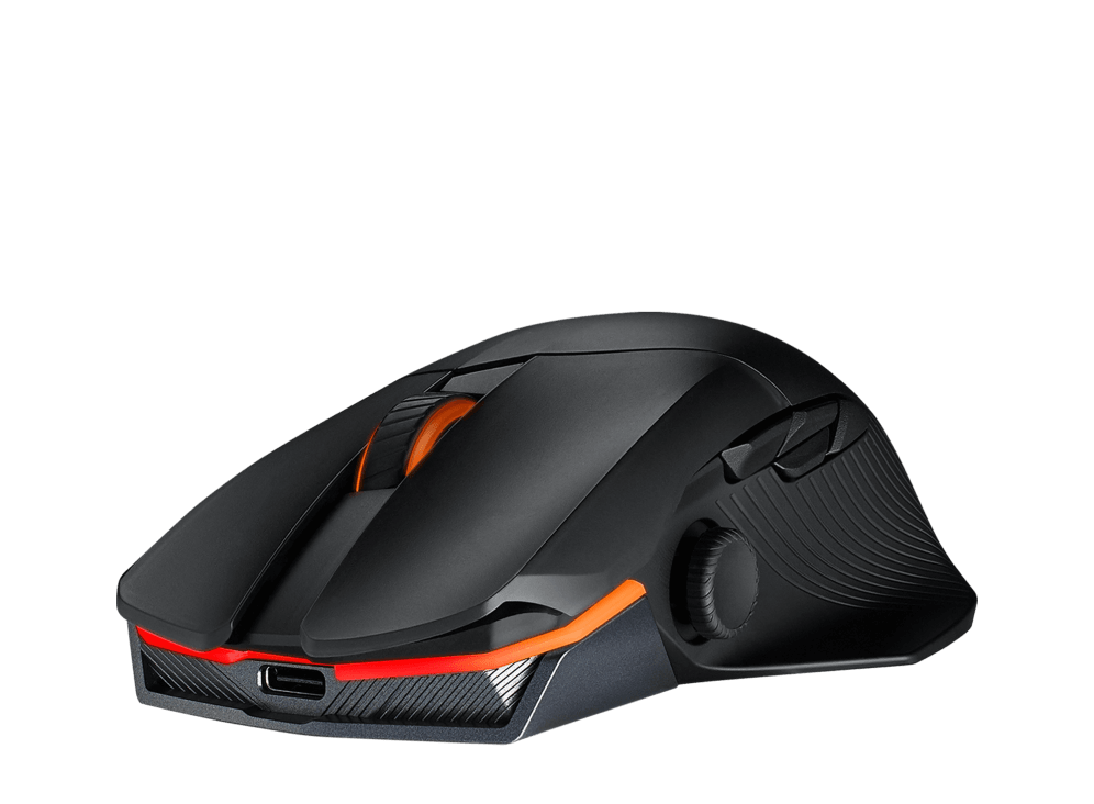 Asus ASUS ROG Chakram X Origin RGB Wireless Gaming Mouse, 36000 DPI AimPoint Optical Sensor, 2.4 GHz / BT / Wired Tri-Mode Connect, Up to 150H Battery Life, 11 Programmable Buttons, Black | 90MP02N1-BMUA00 - product view 1 of 6