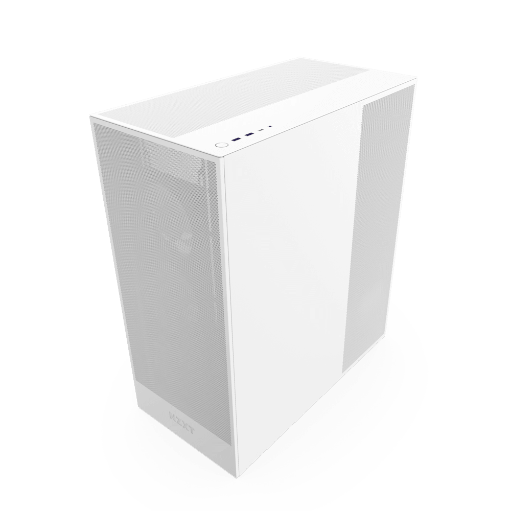 NZXT H7 Flow Mid-Tower ATX Airflow Computer Case, 3x F120Q included, 420mm Radiator Support, SGCC Steel, Ultra-Clear Tempered Glass Material, Up to 10x Fan Capacity, White | CM-H72FW-01 image
