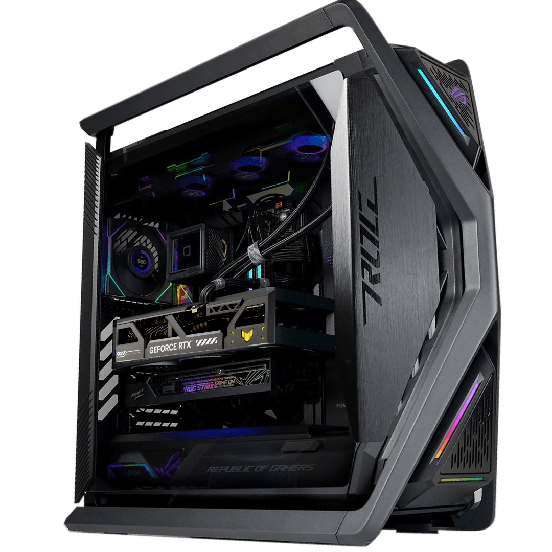Asus AMD 9950X3D High-Performance Gaming & Content Creation PC, AMD Ryzen 9 9950X3D, 64GB (2x32GB) 6000MHz, 4TB NVMe, AIO Cooler, 1000W - product view 1 of 2