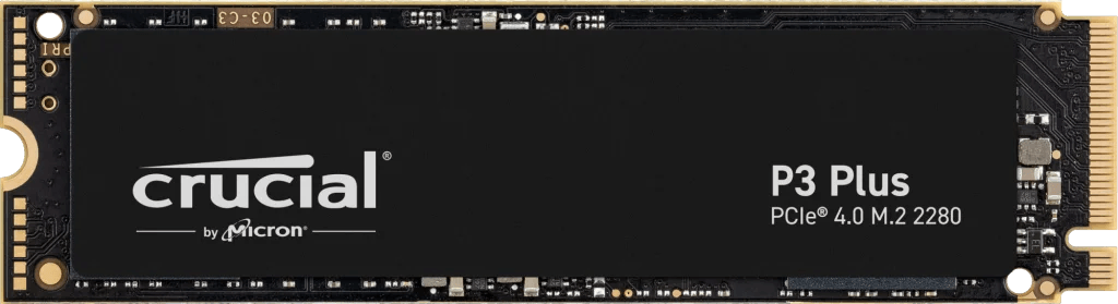 Crucial 1 TB P3 Plus NVMe PCIe 4.0 M.2 Internal SSD, Up to 5000MB MB/s Sequential Read & Up to 3600MB/s Sequential Write Speeds, Micron 3D NAND, 1.5H Hour MTBF, SMART & TRIM Support | CT1000P3PSSD8 image