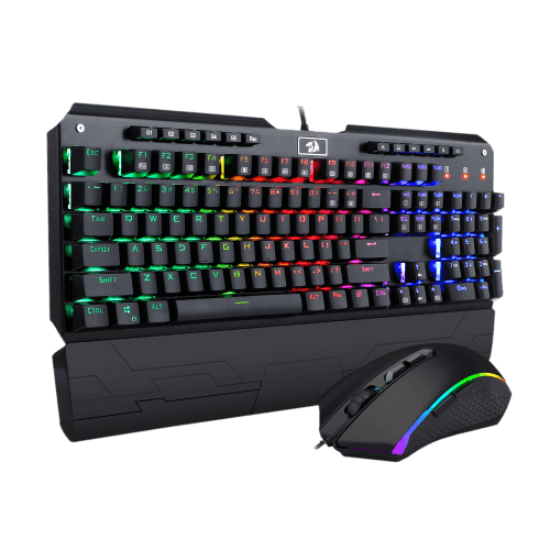 Redragon  K552-RGB-BA-1 mechanical gaming keyboard and mouse combo wired rgb led backlit 60% with arrow key keyboard & 7200 dpi mouse for windows pc gamers (tenkeyless keyboard mouse set) image