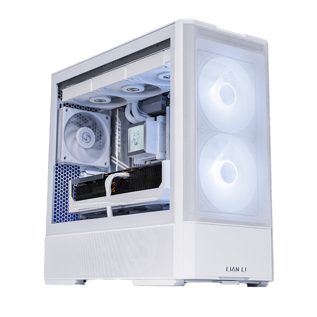 White AMD Gaming PC: Ryzen 5 7600X + RTX 5060 Ti OC, 32GB DDR5, 1TB NVMe, LCD AIO image