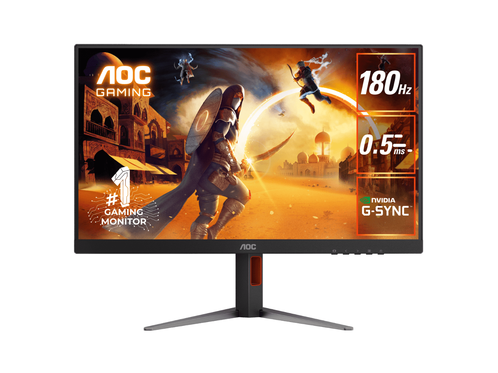 HIKVISION AOC 27G4/79 27" IPS Gaming Monitor, 1920 ?? 1080 (FHD, Fast IPS, 180Hz, 0.5ms, HDR10, G-Sync Compatible, Black | 27G4/79 - product view 1 of 10