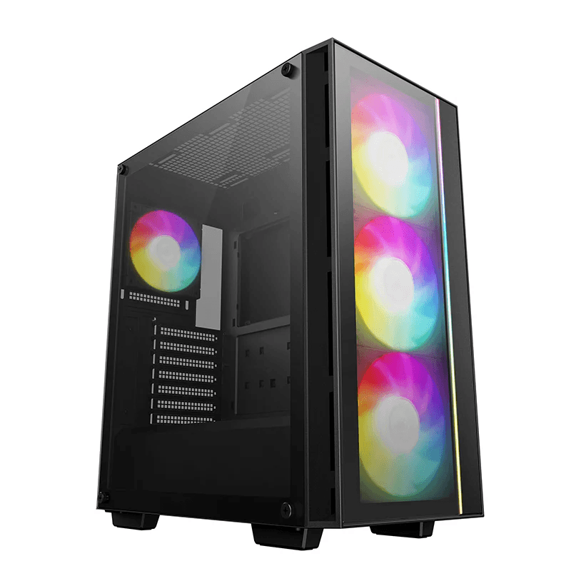 DEEPCOOL Deepcool MATREXX 55 V4 C ATX Mid-Tower Computer Case, 3x140mm 1x120mm ADD-RGB Fans, Full Sized Tempered Glass, Black | R-MATREXX55-BCADA4-G-4 - product view 1 of 6