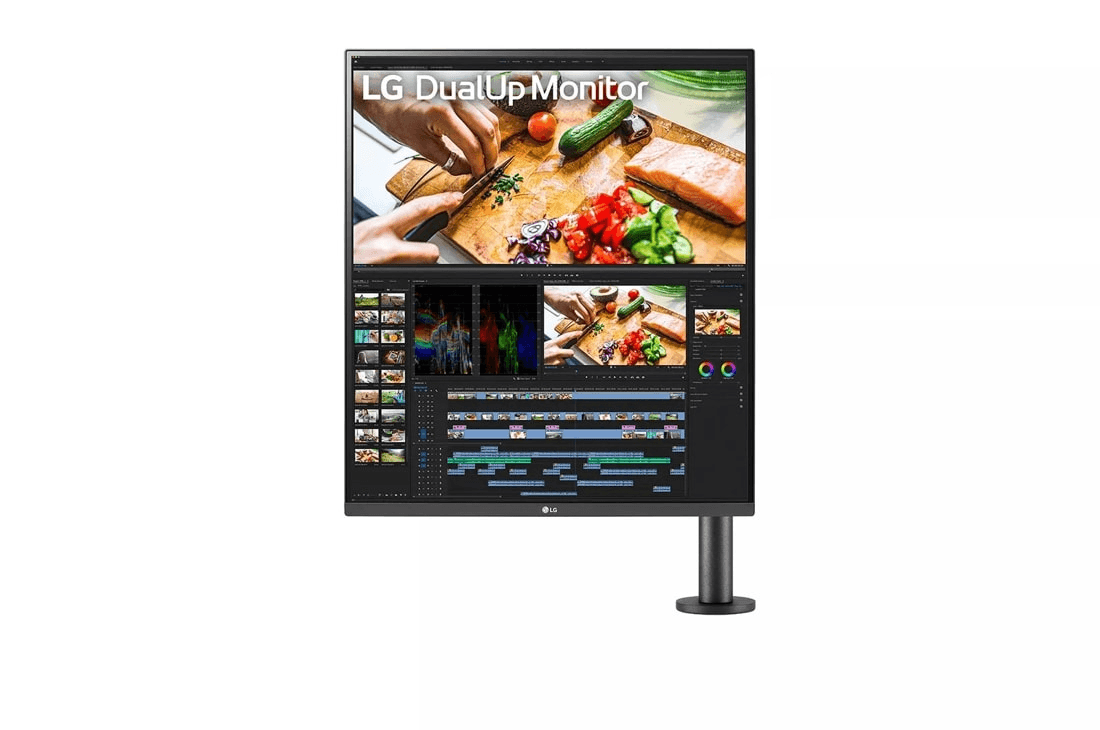 LG 28MQ780-B 28'' SDQHD Nano IPS Dual Up Monitor, 60 Hz Refresh Rate, 5ms Response Time, With Ergo Stand, DCI-P3 98% Color Gamut, 16:18 Aspect Ratio, HDR10, USB Type-C, Black | 28MQ780-B image