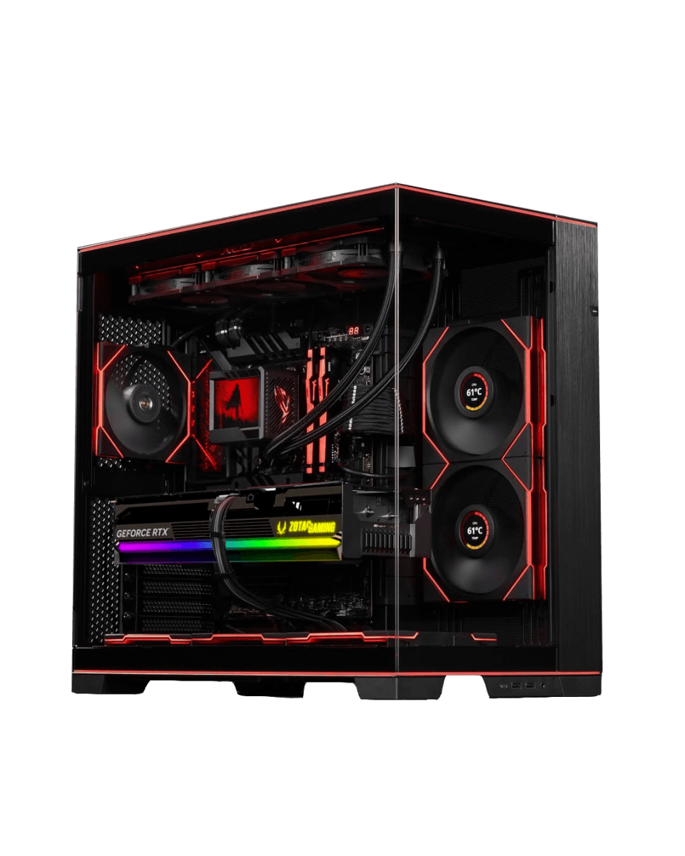 High-End Ultra 9 Gaming PC, Intel Core Ultra 9,  RTX 5080 AMP Extreme 16GB, 96GB (4x 24GB) RGB DDR5, 4TB Gen4 NVMe, 1200W, 80 Plus Platinum, AIO LCD Cooler image