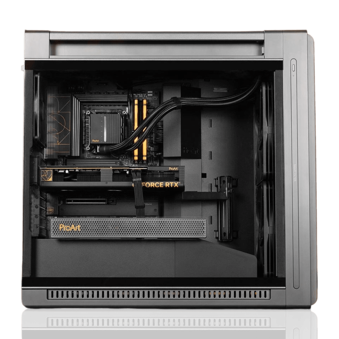 Asus ASUS Powered ProArt Rendering PC, ProArt X870E-CREATOR WIFI, AMD Ryzen 9 9900X 12 Cores 24 Threads, NVIDIA RTX 4080 SUPER 16GB, 64GB DDR5 RAM 6400MHz, 2TB SSD Gen 5, 850W 80 PLUS Gold PSU, 4200mm Liquid Cooler, Wi-Fi + BT - product view 1 of 6