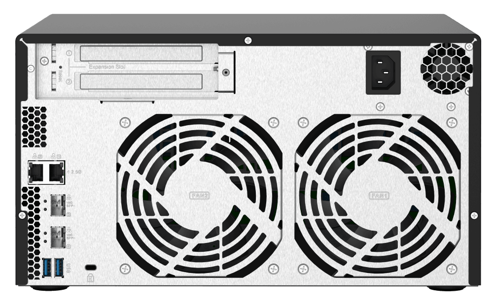 QNAP 8-Bay NAS, AL324 64-bit Quad-core 1.7GHz, 4GB DDR4 SODIMM RAM (1 x 4GB, Max 16GB), 8 x 3.5"/ 2.5" Drive Slots, 2 x 10GbE SFP+ LAN, 2 x 2.5GbE LAN, 3 x USB 3.2 Gen1 | TS-832PX-4G | TS-832PX-4G image