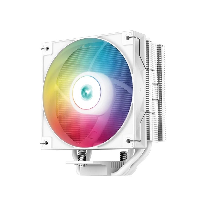 DeepCool AG400 WH ARGB Single Tower 120mm CPU Cooler, 2000 RPM Fan Speed, 75.89 CFM Airflow, ARGB LED, 3.36W Power, ???31.6 DB(A) Fan Noise, LGA1700/1200/AM5/AM4 White | R-AG400-WHANMC-G-2 image