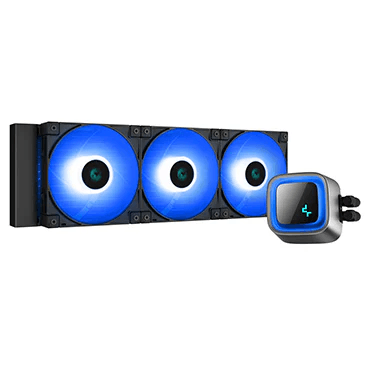 DEEPCOOL DeepCool LS720 ARGB 360mm AIO Liquid CPU Cooler, 3100 RPM Pump Speed, 19 dBa Noise, Fluid Dynamic Bearing, 4 Pin PWM Fan Connector, 85.85 CFM Air Flow, 12 VDC Rated Voltage, Black | R-LS720-BKAMNT-G-1 - product view 1 of 9