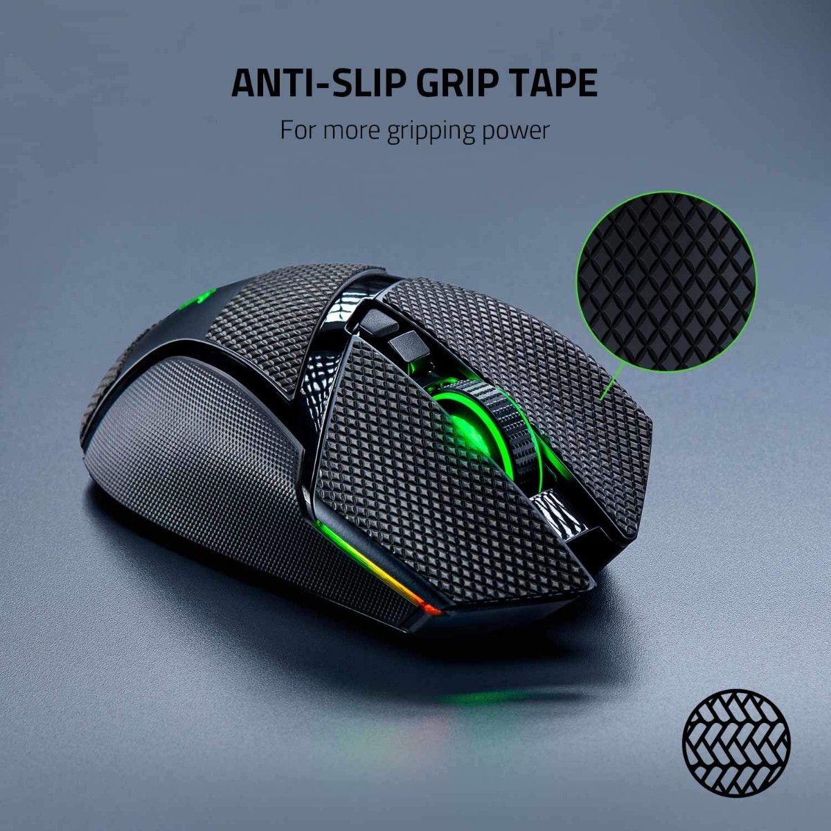 Razer Mouse Grip Tape DeathAdder V2: Anti-Slip Grip Tape - Self-Adhesive Design - Pre-Cut | RC30-03210200-R3M1 - product view 1 of 5