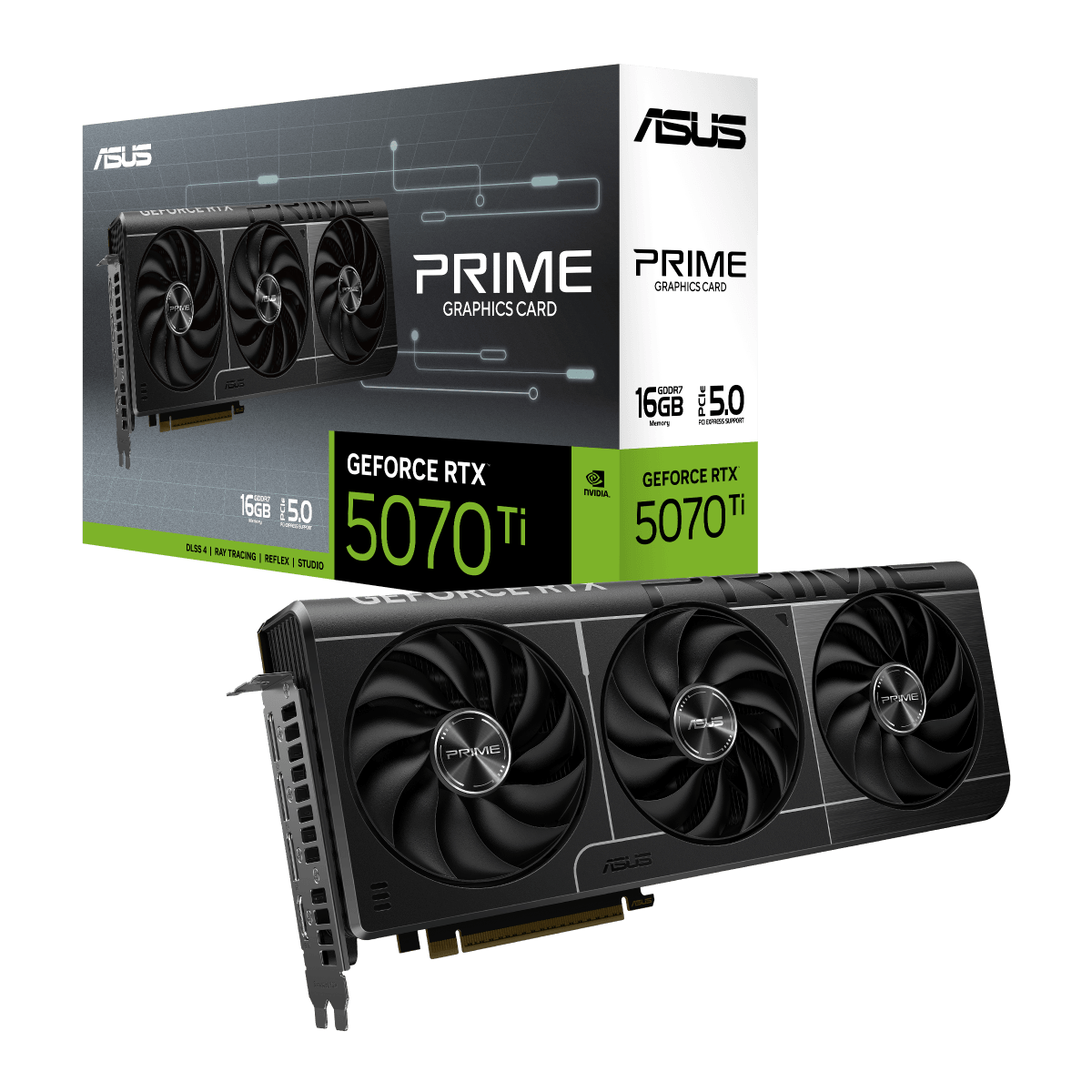 ASUS PRIME GeForce RTX 5070 Ti 16GB GDDR7 OC Edition PCI Express 5.0 DLSS 4.0 Graphics Card | 90YV0MF0-M0NA00 image