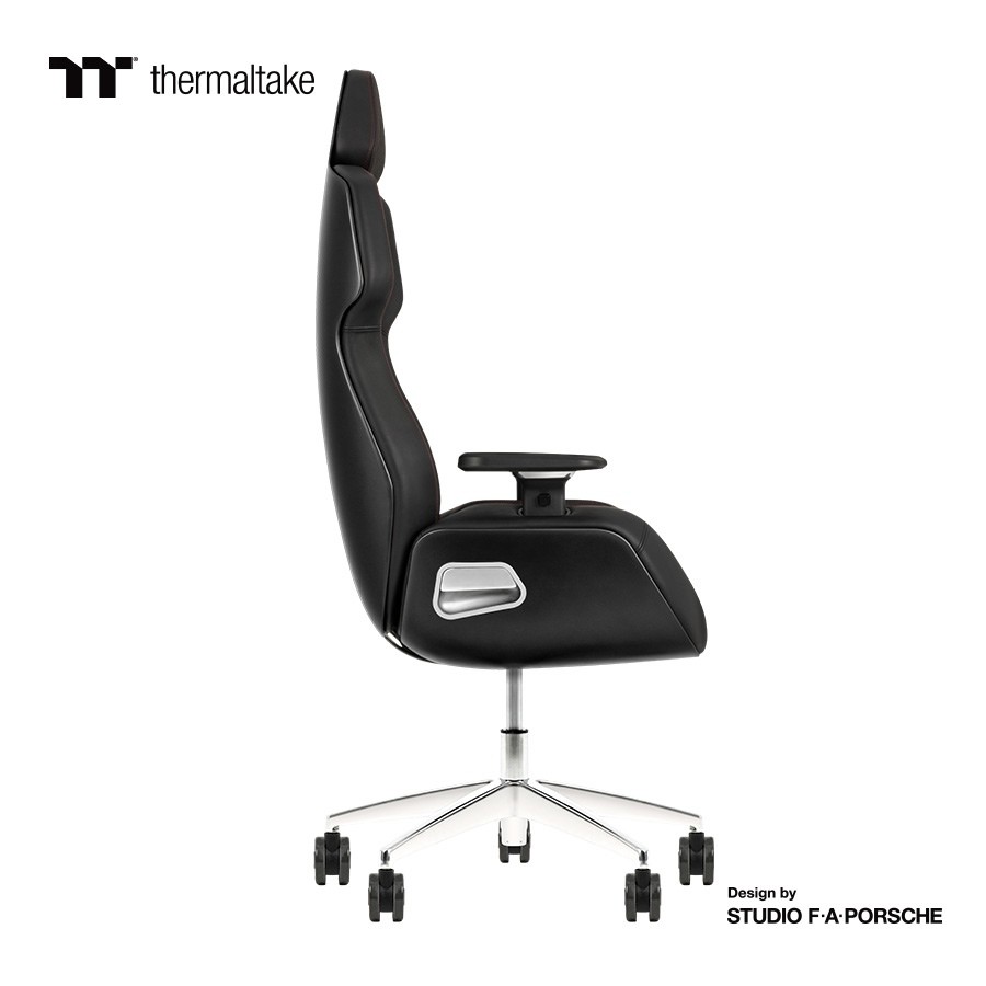 Thermaltake Thermaltake Argent E700 Real Leather Gaming Chair, Design by Studio F. A. Porsche, 4D Adjustable Armrests, Wire-Control Mechanism, 4 Gas Lift-Storm Black - product view 1 of 6