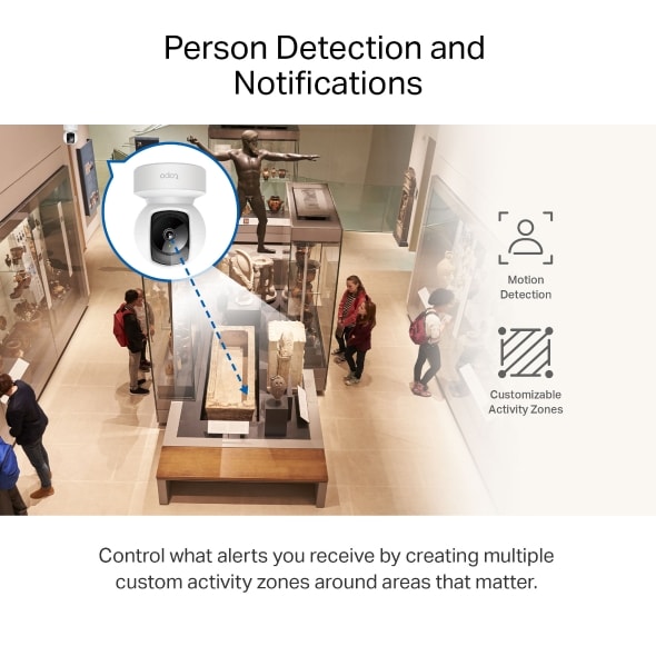 tp-link Tapo Pan/Tilt Home Security Wi-Fi Camera, 2K 3MP, High-Definition Video, Advanced Night Vision, up to 30 ft, Motion Detection and Notifications, Sound and Light Alarm, built-in microphone and speaker, up to 512 GB | Tapo C212 V2 image