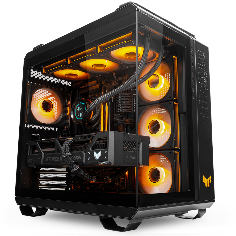 Nanotech Ultimate TUF Gaming PC Powered By ASUS, AMD Ryzen 7 9800X3D, TUF GAMING RTX 5080 16GB OC, 64GB (2x32GB) DDR5, 990 PRO 2TB NVMe, 1000W, 80 PLUS Gold - product view 1 of 1