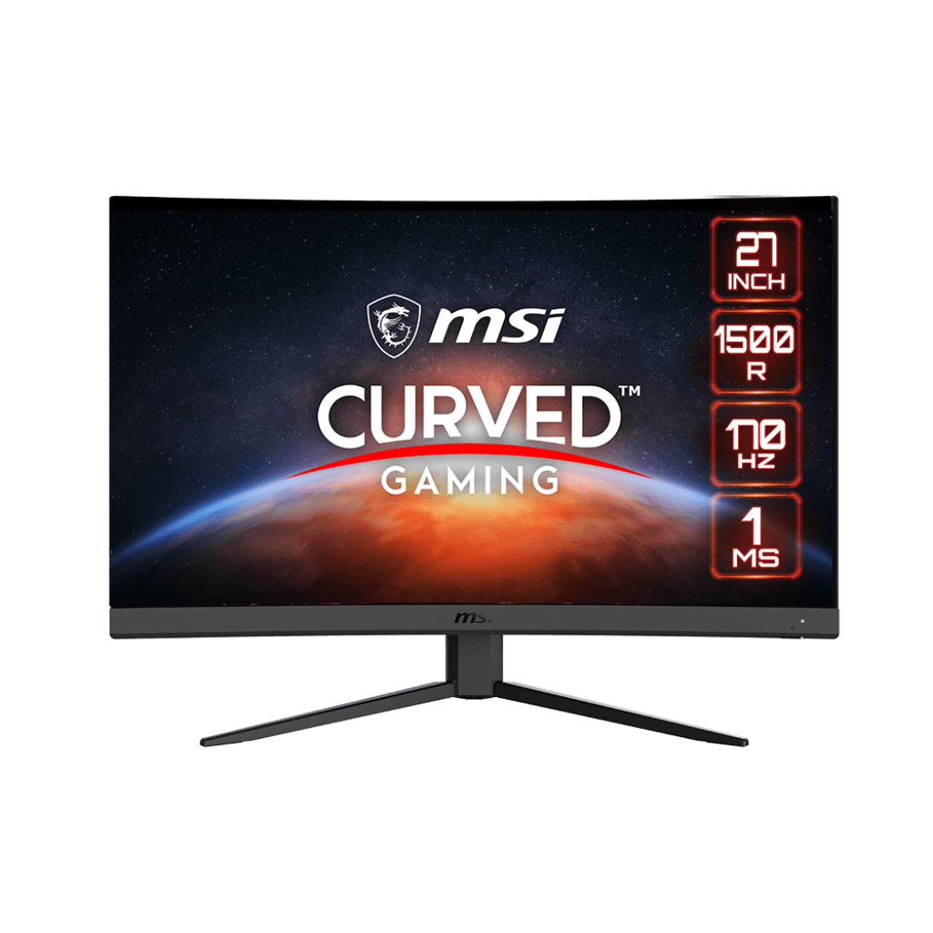 MSI G27CQ4P E2 1500R Curved Gaming Monitor, 27" WQHD VA Display, 170 Hz Refresh Rate, 1ms(MPRT) Response Time, 1.07B (8 bits + FRC) Colors, 16:9 Aspect Ratio, HDMI / DP, Black | 9S6-3CB04T-055 image