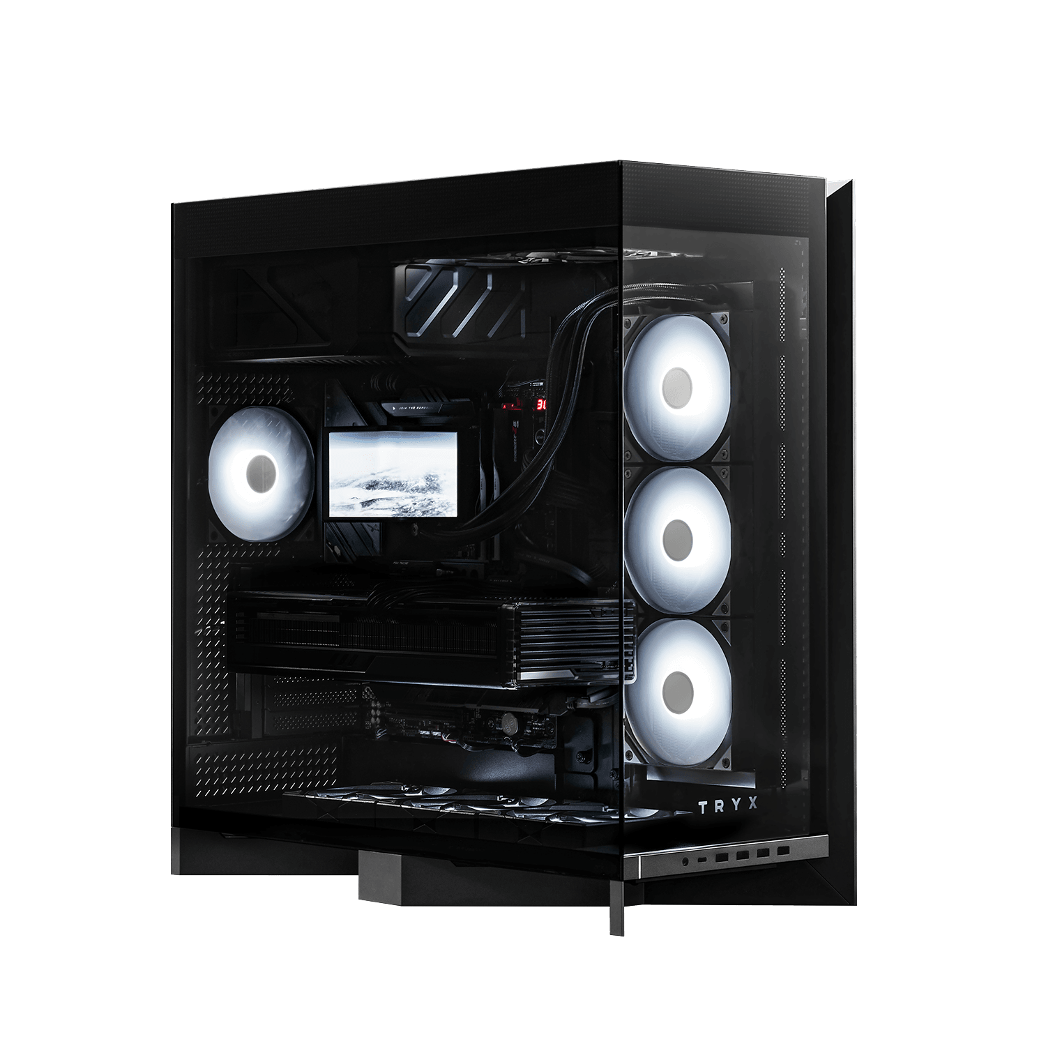 Gaming & Creator PC, AMD Ryzen 9 9950X3D, RTX 5080 OC Edition 16GB GDDR7, 9100 PRO 4TB PCIe 5.0 to 14800 MB/s, 96GB (2x48GB)  DDR5 6000MHz, Liquid Cooler with Curved LCD, 1000W Gen 5 image