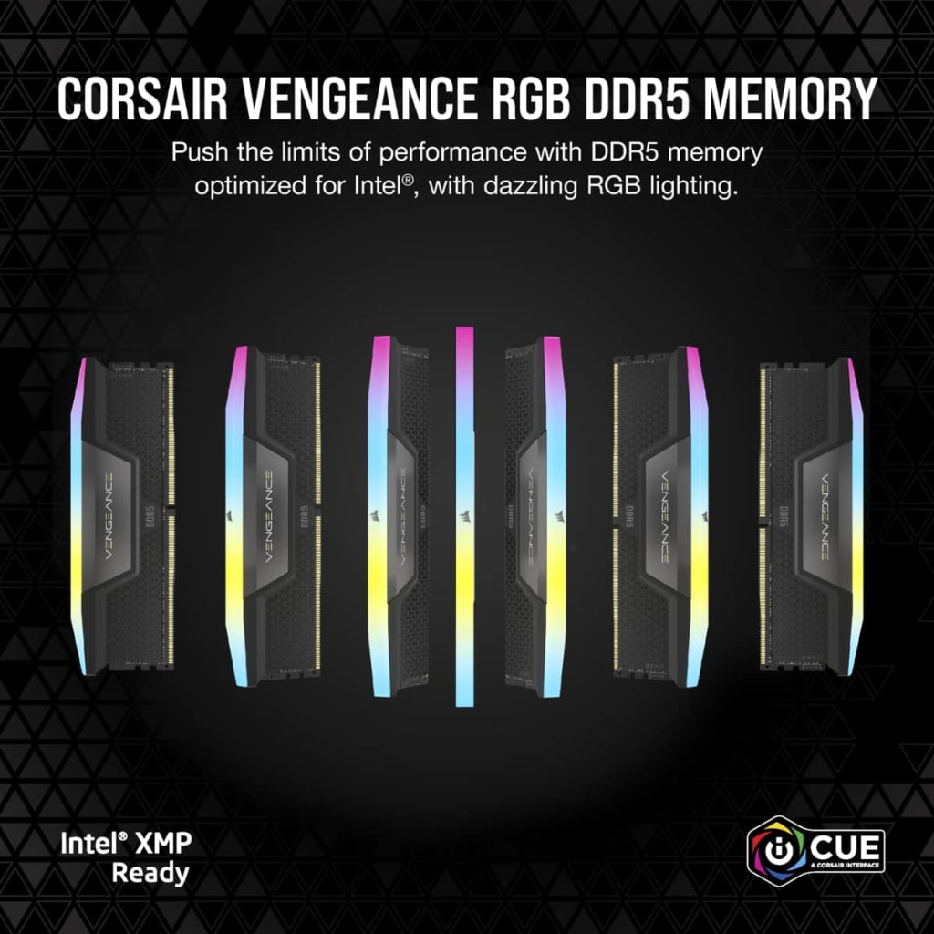 CORSAIR VENGEANCE RGB DDR5 5600 96GB(48GB*2)KIT INTEL XMP,CMH96GX5M2B5600C40,840006665007,231009532 image