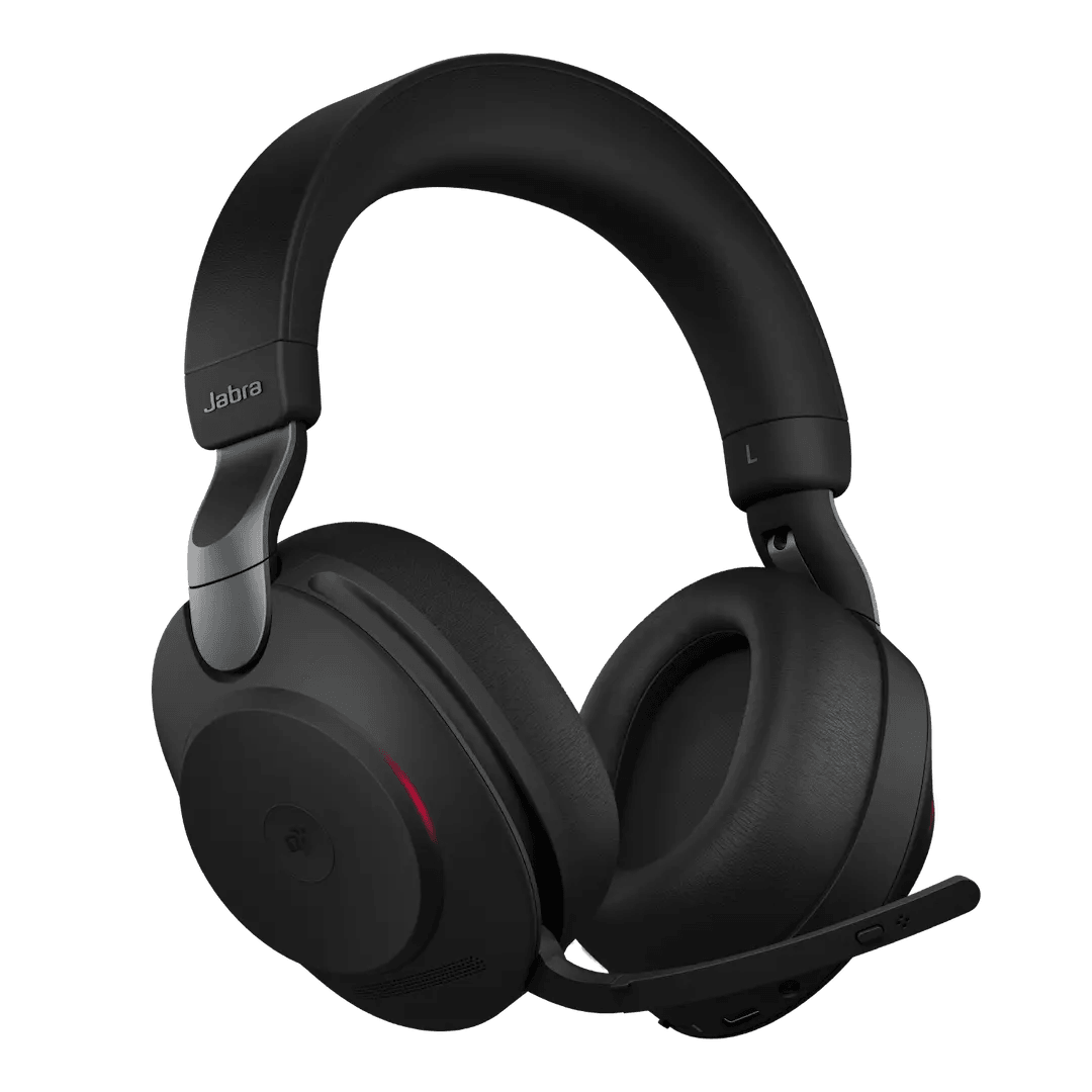 Jabra Evolve2 85, Link 390c MS Stereo Black Wireless Headset, Noise Cancellation (ANC), Microsoft Teams Certified, Over-the-ear Headband, Stereo | 28599-999-899 image
