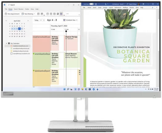 Lenovo L24e-40 Monitor, 23.8" FHD VA Display, 100Hz Refresh Rate, 4ms Response Time, AMD FreeSync, Low Bluelight Certified, Tilt Stand, HDMI 1.4 - VGA - Audio Out, Cloud Grey | 67AAKAC3UK image