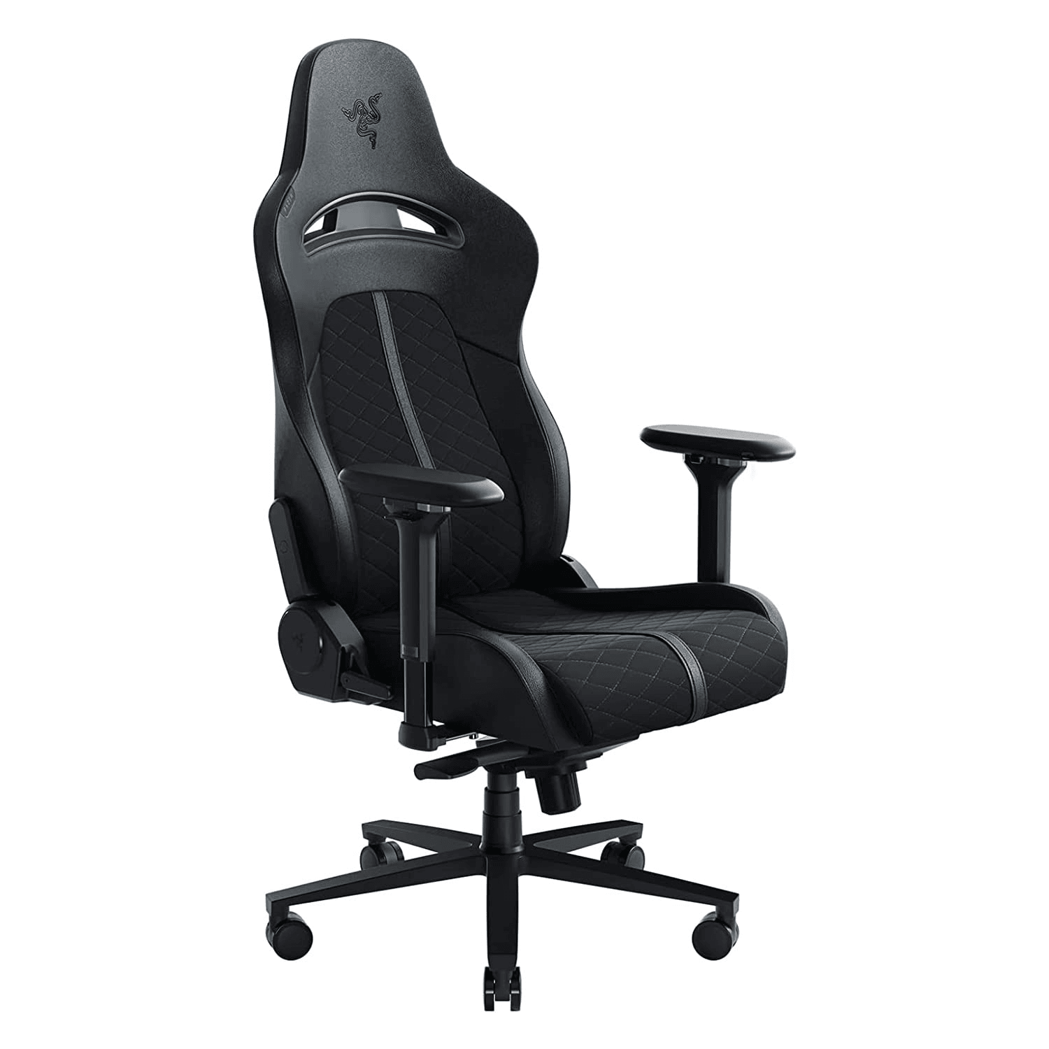 Razer Enki Black Gaming Chair, Designed For All-Day Comfort, Built-in Lumbar Arch, Optimized Cushion Density, 4D Armrests, 4 Gas Lift Class Steel Frame, 152 Degrees Back Angle | RZ38-03720300-R3G1 image