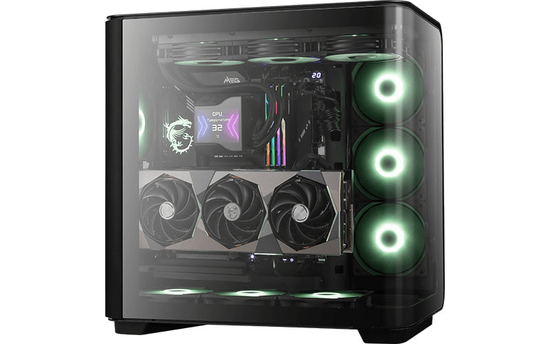 High-End Gaming & Workstation PC: AMD Ryzen 9 9950X3D, MSI RTX 5090 SUPRIM Liquid, 64GB DDR5 RAM, 4TB PCIe 5.0 SSD, MSI MEG X870E GODLIKE, 1600W Titanium PSU, MSI 2.4" LCD AIO image