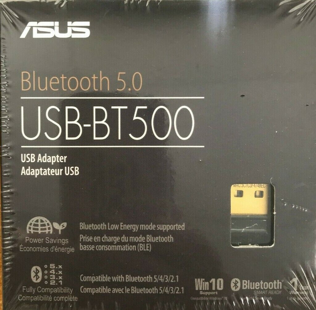 Asus USB-BT500 Bluetooth 5.0 USB Adapter, 3 Mbps Transfer Rate, 10m Indoor/40m Outdoor Range, Ultra-small, Black/Gold | 90IG05J0-MO0R00 image