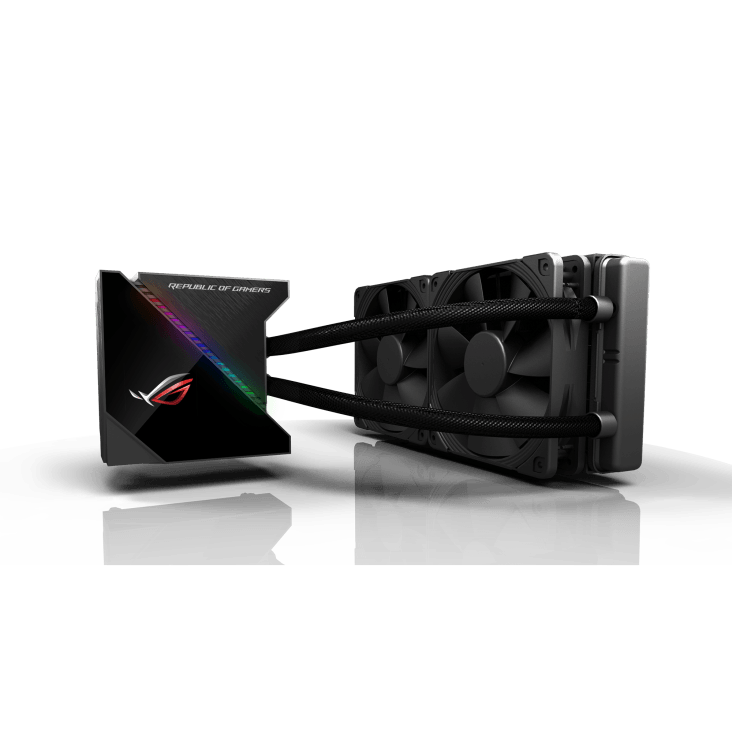 ASUS ROG Ryujin 240 all-in-one liquid CPU cooler with LiveDash color OLED, Aura Sync RGB and 2x Noctua iPPC 2000 PWM 120mm radiator fans | 90RC0030-M0UAY0 image