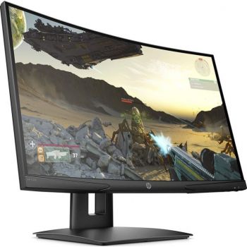 HP X24c - 23.6 "FHD Curved - Aspect ratio 16: 9, Resolution 1920 x 1080 Pixels, Refresh Rate 144 Hz, 4 ms, 1 x HDMI 2.0, 1 x DisplayPort 1.2 Gaming Monitor - Black | 9FM22AS image