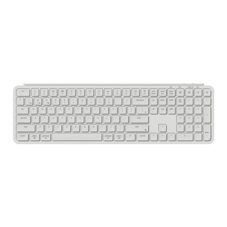 Keychron B6 Pro Ultra-Slim Wireless Keyboard, Phones, Tablets, PCs, Macs. 2.4 GHz, Bluetooth, Wired, Ivory White | B6P-K8 image
